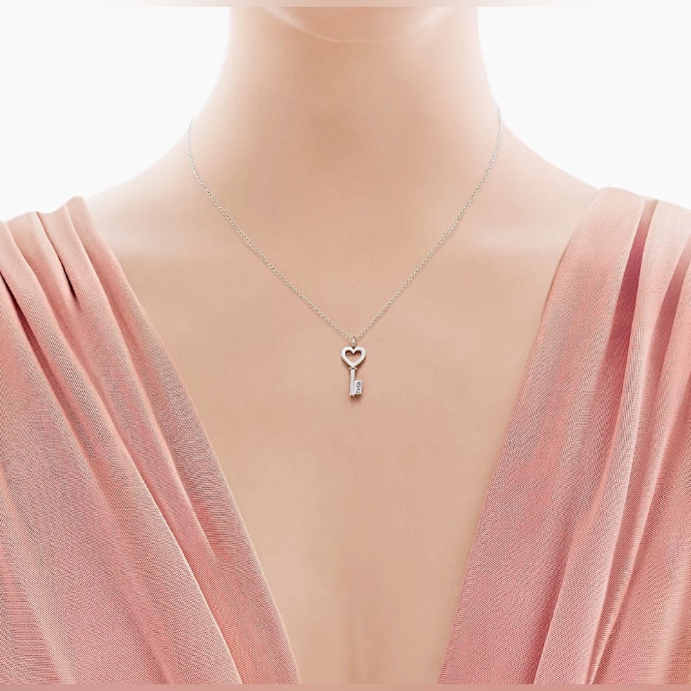 Tiffany & Co. Silver Heart Key Necklace